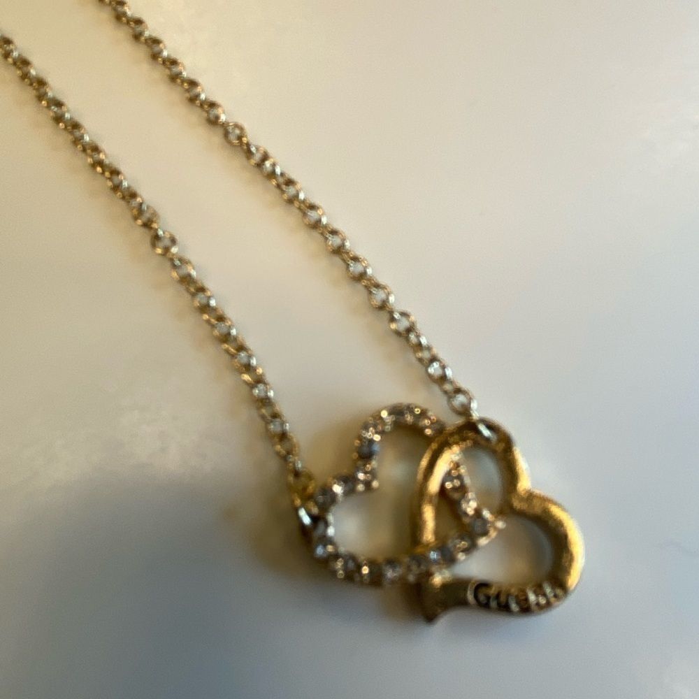 Guess Gold & Rhinestone Interlocking Hearts Bracelet - Picture 3 of 7
